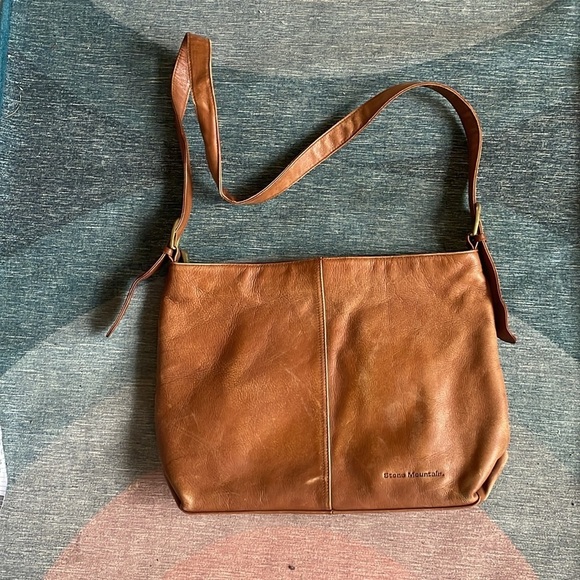 Vintage Stone Mountain Genuine Leather Shoulder Bag Purse y2k 2000s - Picture 6 of 12